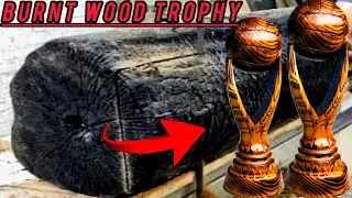 See How I Create A Uniquely Designed Trophy From This Burnt Wood - DIY Wood Arts 