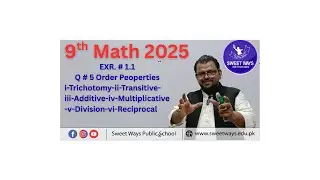 9th Math 2025- EXR # 1.1-Q # 5 Order Properties