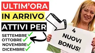 🔴DA OTTOBRE IN ARRIVO 4 NUOVI BONUS PER FAMIGLIE E PENSIONATI ➡ANTI INFLAZIONE +BENZINA +BOLLETTE