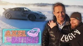 Porsche GT3 drift auf Eissee in Lappland | Axel & Matthias