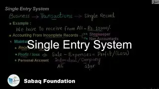 Single Entry System, Accounting Lecture | Sabaq.pk