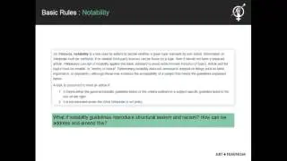 Beginner Training - Basic Rules of Wikipedia editing
