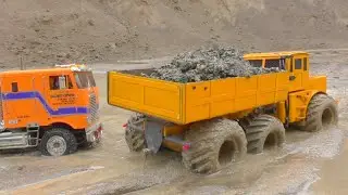 BIGGEST RC CONSTRUCTION SITE! GLOBE LINER 6X6 STUCK IN MUD! WORLD OF RC!  LKW MUDDING TRUCK