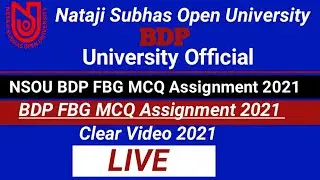 [ NSOU BDP FBG Assignment 2021 ] BDP FBG MCQ Assignment 2021 || BDP FBG Online Exam 2021 ||