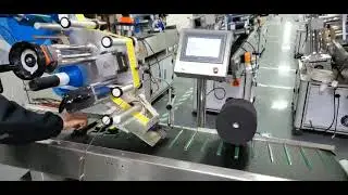 Auto Flat Labeler with Limit bar Conveyor Belt