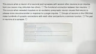 This occurs when a neuron of a neuronal pool synapses with several other neurons so an impulse from