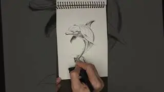 Full tutorial video of drawing a dolphin #video #viralvideo #trending #fyp #drawing #art #tutorial