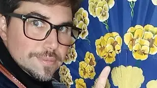 Como pintar un abanico con flores de pensamientos amarillos y morados. Parte 17 (Final)