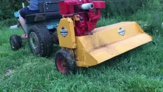 Panzer meteor 1008 tractor with pull behind Mott mower