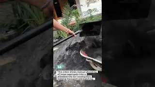 Shoveling Sand into a Wheelbarrow Fast! #Construction #Masonry #Work