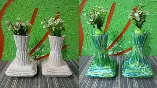 How To Make Beautiful Flower Vase || Glass Vase Decoration Ideas || Plaster Of Pairs Craft Ideas