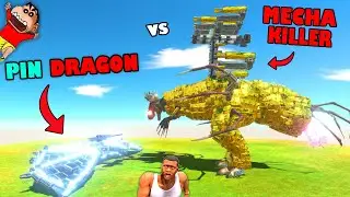 PINCHAN DRAGON vs MECHA KILLER in Animal Revolt Battle Simulator with SHINCHAN and CHOP
