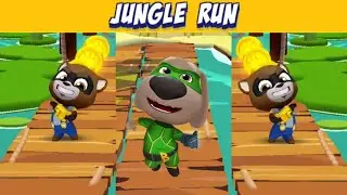 Talking Tom Hero Dash - Hero Ben Complete Mission in Jungle Run Full Screen Gameplay