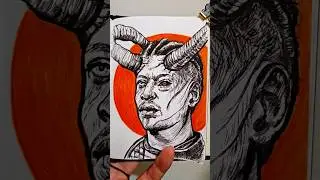 Drawing Wyll ( Baldurs Gate  ) in   pen and ink