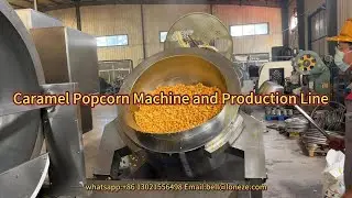 100L Caramel Flavor Electric Induction Popcorn Machine and 7m Production Line Maker Factory