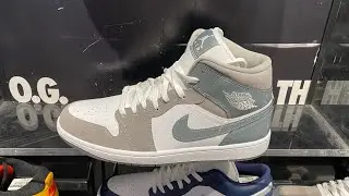 Air Jordan 1 Mid (White/ Medium Grey/ Cool Grey) - Style Code: HF3216-100