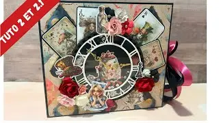 Tuto 2 et 2.1 Créer un album scrapbooking Alice au Pays des Merveilles 🐇| Tuto pas à pas. Débutant!!
