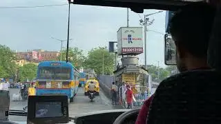 Crossing the Howrah Bridge || Kolkata Bus Ride on Route AC-1 (Driver's Eye View)