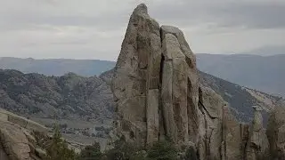 Climbing Skyline (5.8) on Morning Glory Spire in City of Rocks, ID