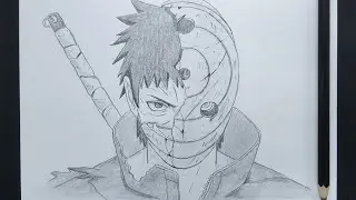 How To Draw Obito Broken Mask Step By Step || Easy Obito Drawing