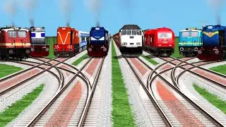 8 Indian Trains Crossing At High Graphics Train Games 🇮🇳 curved railroad risky track l train cartoon