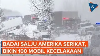 Penampakan Badai Salju di AS, 100 Mobil Terlibat Kecelakaan Beruntun