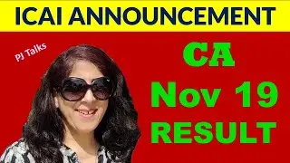 ICAI Announcement- CA Final Result -  PJTalks