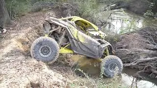 Extreme off‑road UTV Stuck in a Creek &mdash; Land Cruiser Comes to the Rescue| Creekside Off-Road