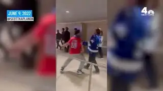 NY Rangers Fan Punches Tampa Bay Lightning Fan at Madison Square Garden | NBC New York