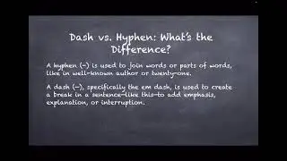Dash vs. Hyphen