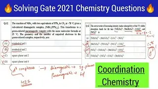 GATE Chemistry | Solving Gate 2021 Questions Of Coordination Chemistry | Part-2 |