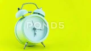 4K Stop Motion Animation Timelapse Of Beautiful Classic Analog Alarm Clock Video