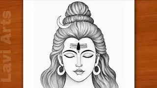 How to draw lord shiva face | drawing | Mahadev drawing | Mahashivratri drawing | Lavi arts | Chitra