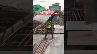 Plain sheet placement activity in construction project #shorts #civil #project #works #activity