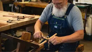 WATCH: 40-Yr Woodworker Makes Perfect Spindle Duplicate with only Hand Tools