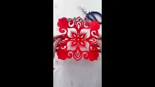 Remove manuscript and cut four square good omens paper cutting tutorial spreading Chinese culture