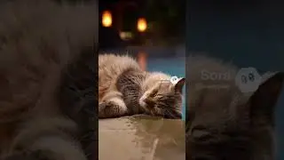 Still night, moving water, quiet cat🐈