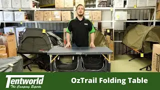 OZtrail Folding Table with Storage Walkaround inc Setup & Packup!  Great Campsite Companion