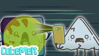 Cubemelt & Cookie Watch a Scary Movie 🎬😱  Cartoons For Kids | Cartoon Candy
