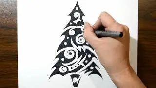 How to Draw a Christmas Tree - Unique Abstract Style