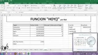 Funci&oacute;n Hoy en Excel.