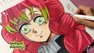 How to draw  Mitsuri Kanroji - Demon slayer [Kimetsu no Yaiba] | Ohuhu markers