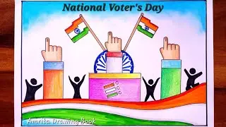 National Voter's Day Poster Drawing | Vote for better India Drawing | Voters awareness drawing easy