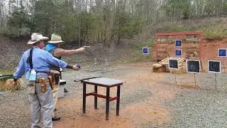 Redrider Slim shoots Stage 5 at the Gunfight at the Cavalier Cowboys