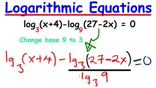 Logarithmic equation involving different bases
