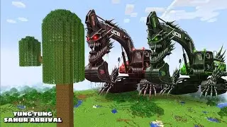 SURVIVED FROM SCARIEST TRAIN EATER ARRIVAL In Minecraft - Gameplay - Coffine Meme 