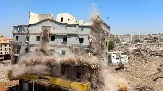 There we go' the big one collapse today' Demolition  underway...