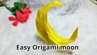 Easy origami moon tutorial for beginners/ hamray paper craft