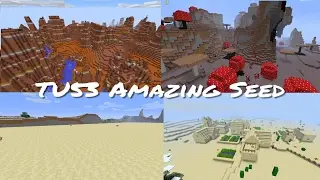 Minecraft Xbox / PlayStation TU53 Seed - Mushroom Biome, Village, Mesa & Flatland