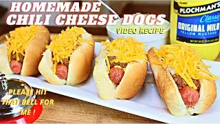 BEEF CHILI DOG | HOW TO MAKE BEST BEEF CHILI CHEESE DOGS EVER | HOMEMADE CHILI HOT DOG VIDEO RECIPE